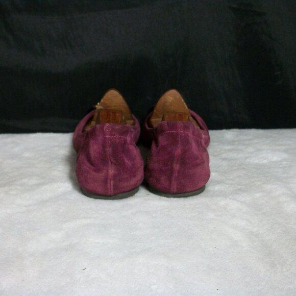 TORY BURCH REVA MAROON SUEDE LEATHER FASHION BALLET FLATS 7M FREE SHIP - Picture 6 of 9